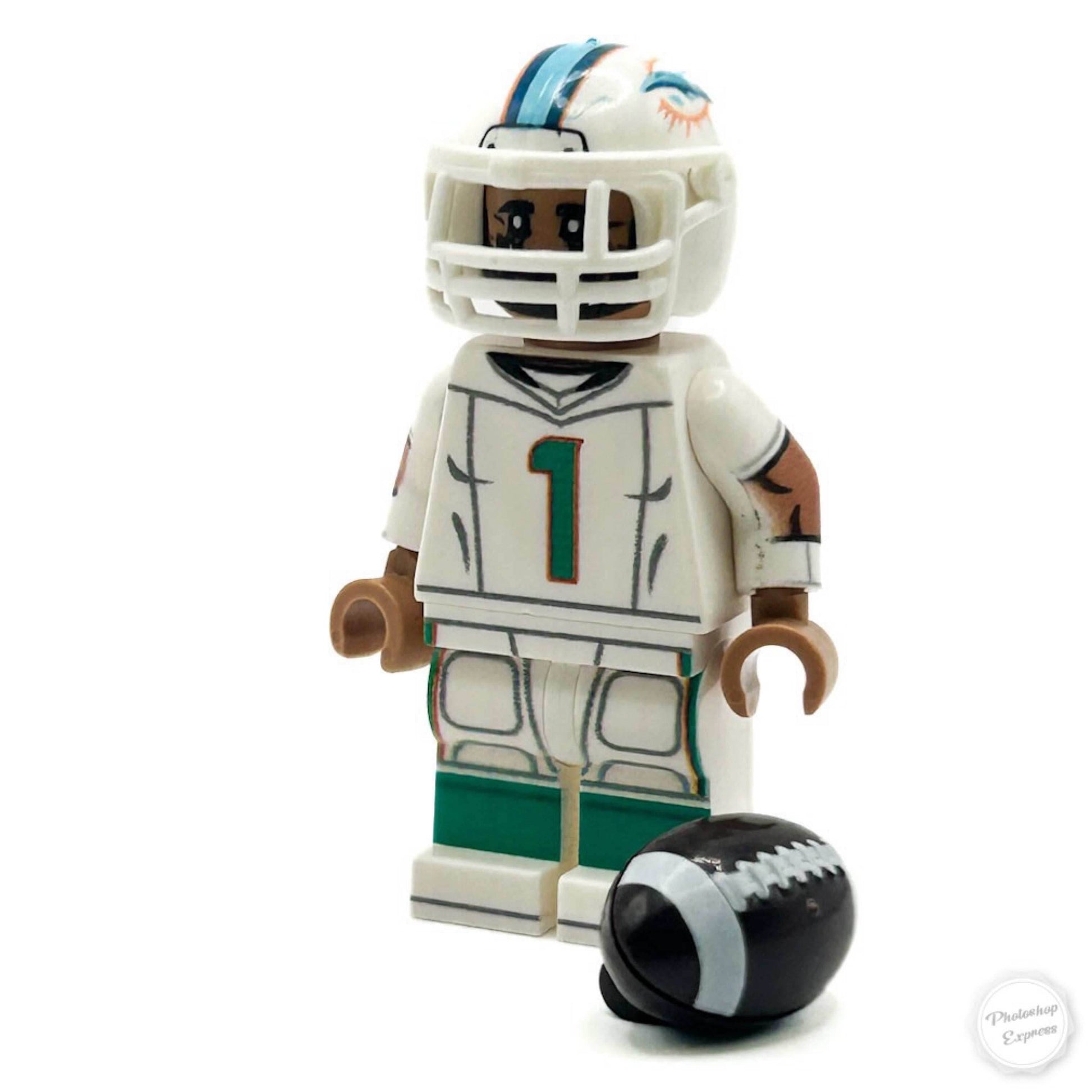 #1 QB Tua Dolphins Football Player Minifig - B3 Customs - 