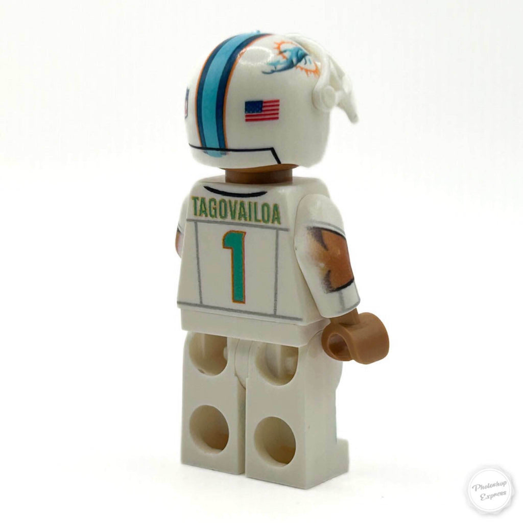 #1 QB Tua Dolphins Football Player Minifig - B3 Customs - 