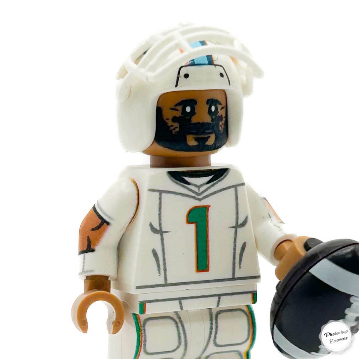 #1 QB Tua Dolphins Football Player Minifig - B3 Customs - 