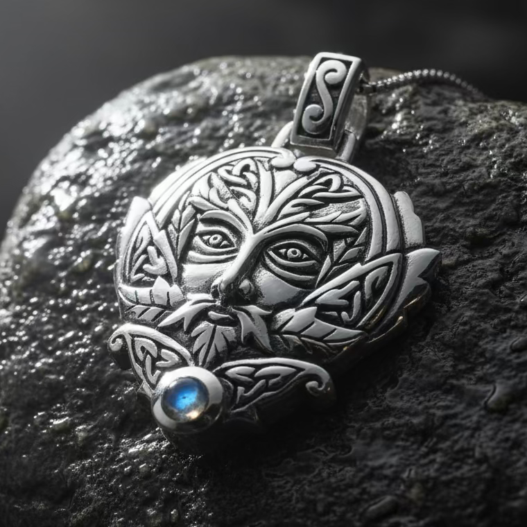 Celtic Oak Green Man Necklace