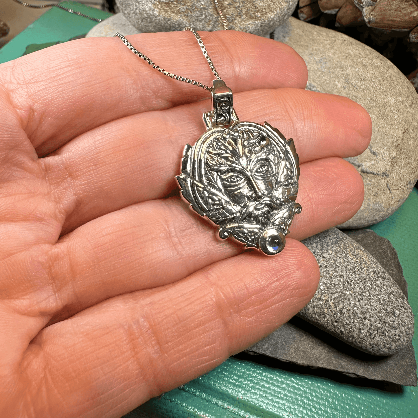 Celtic Oak Green Man Necklace - 18