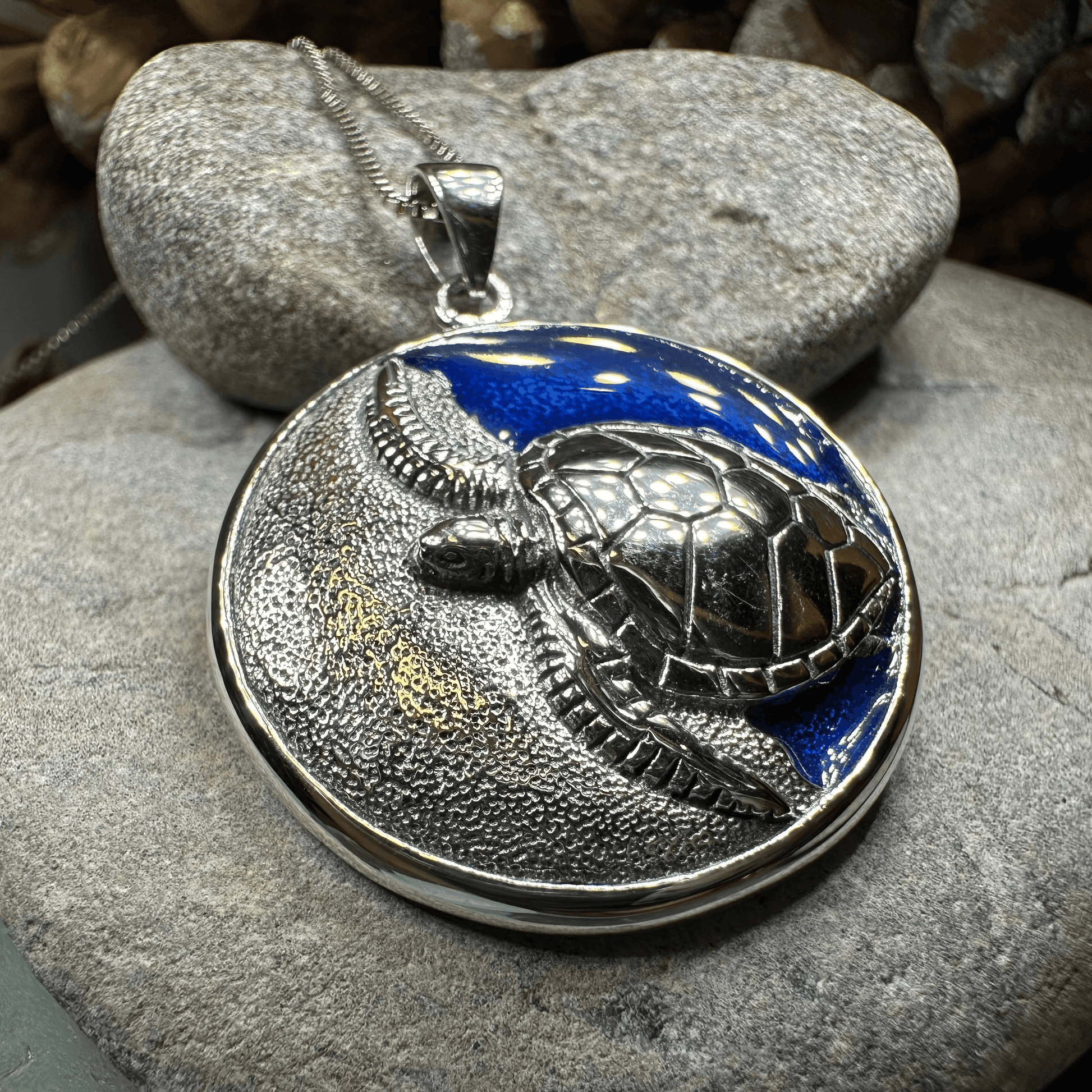 Blue Loggerhead Turtle Necklace - 