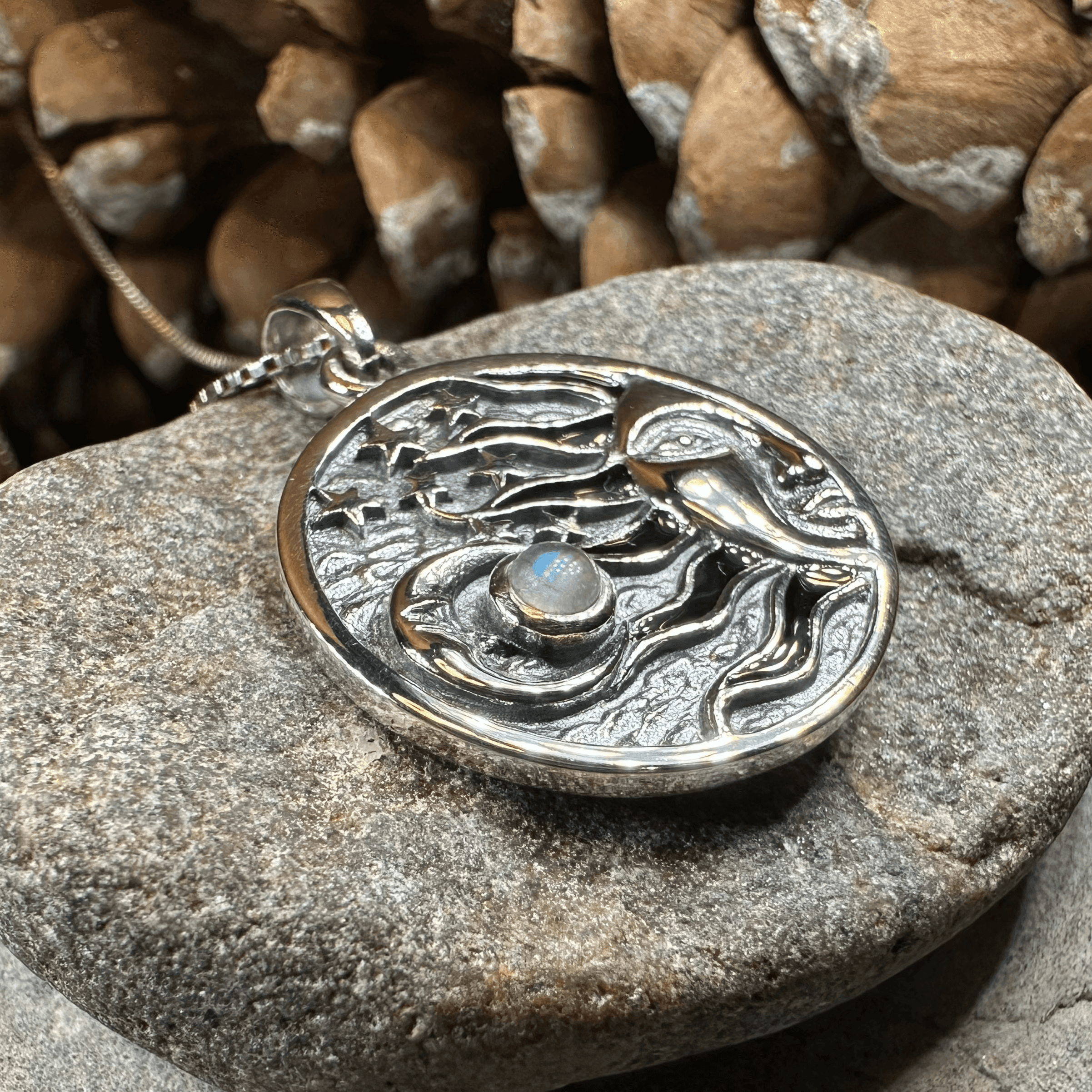 Celestial Wind Moon & Sun Necklace - 18