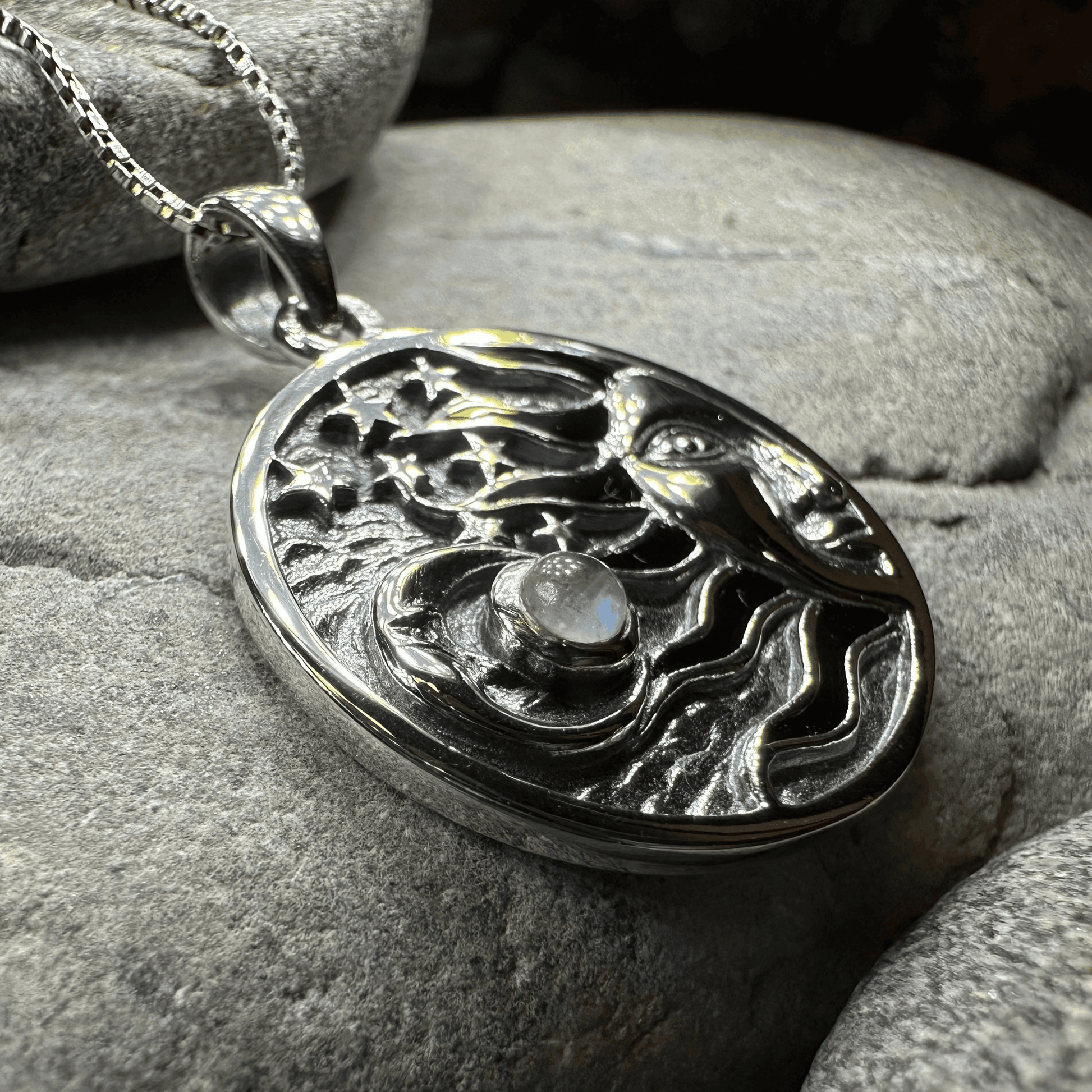 Celestial Wind Moon & Sun Necklace - 18