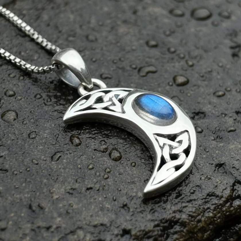 Celtic Crescent Moon Necklace
