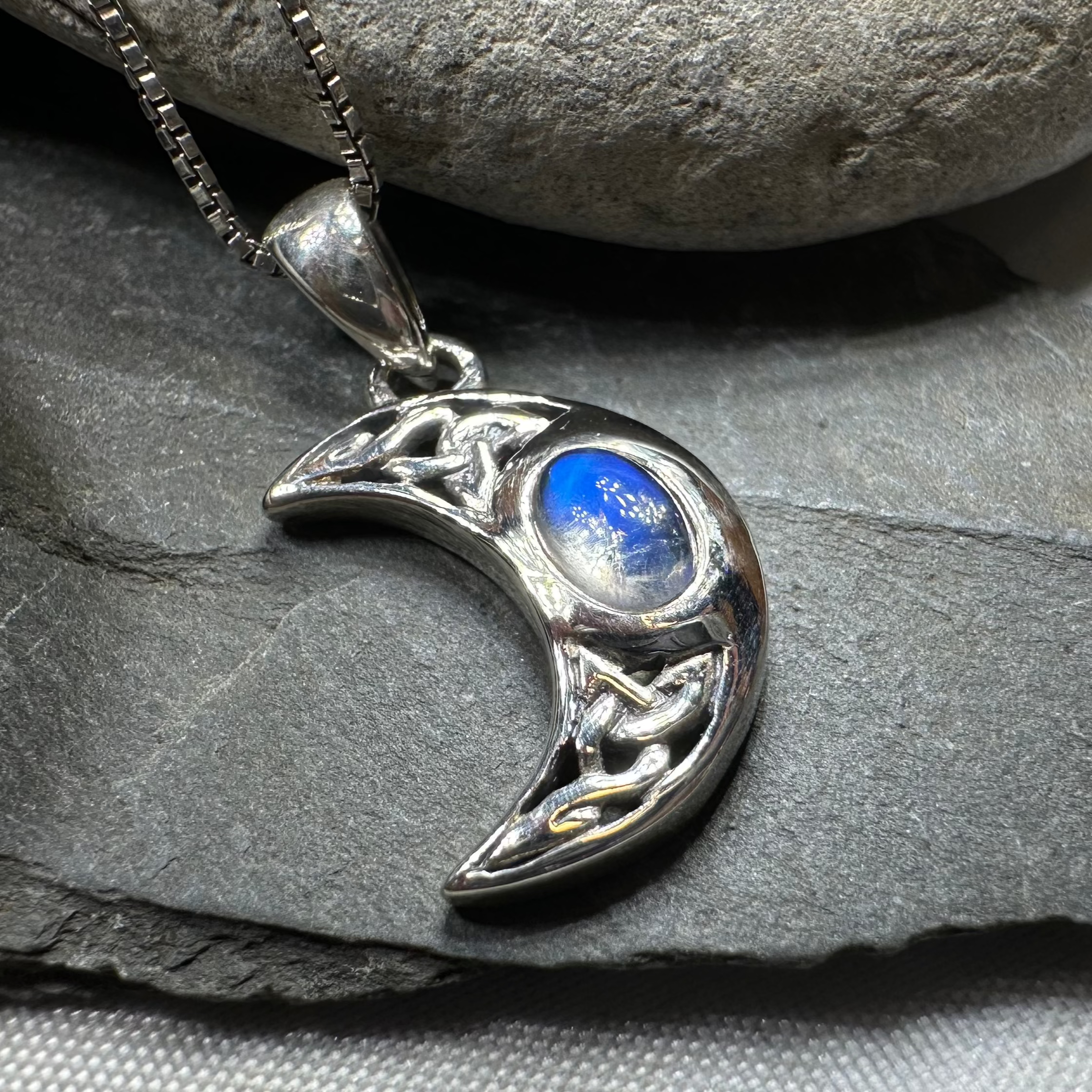 Celtic Crescent Moon Necklace