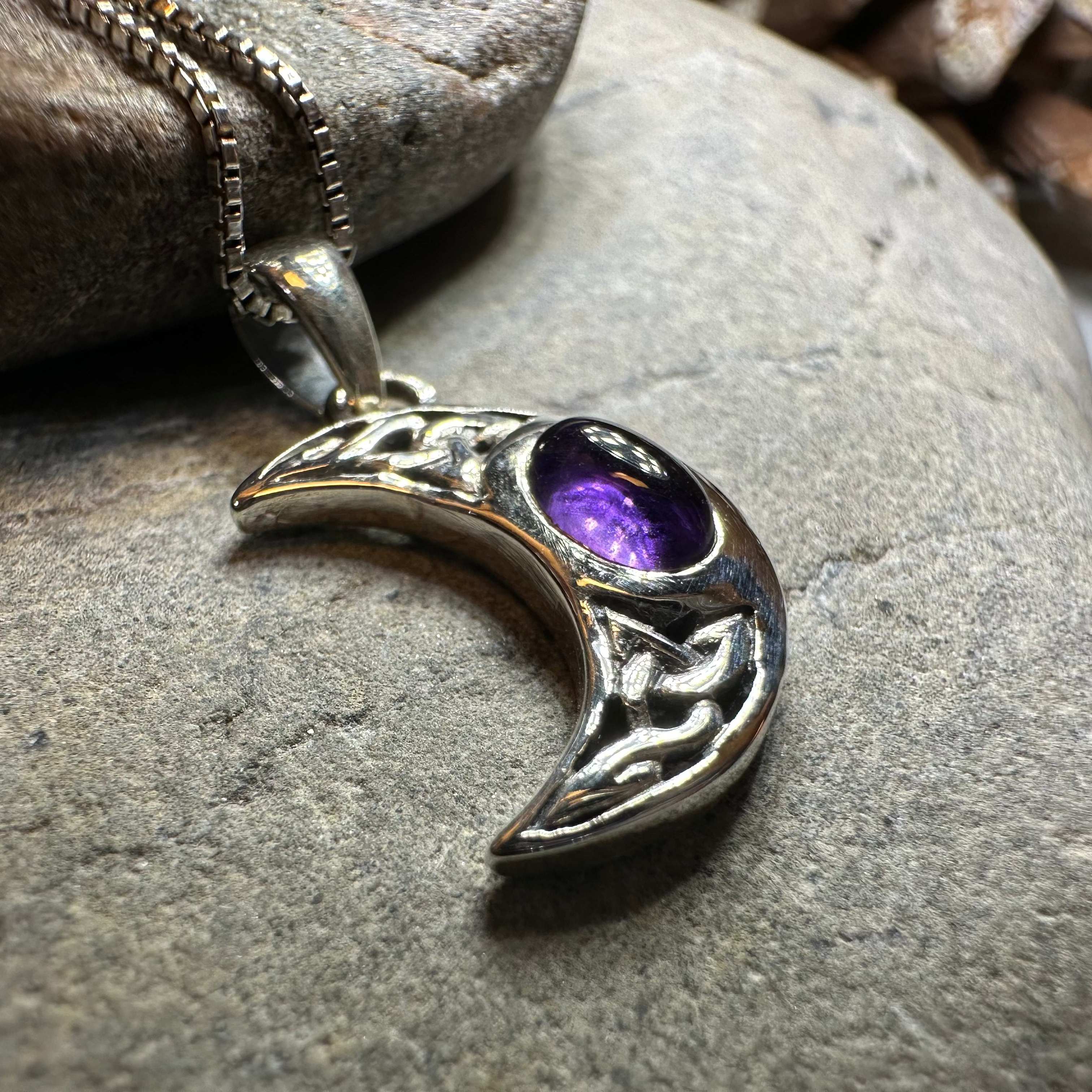 Celtic Crescent Moon Necklace