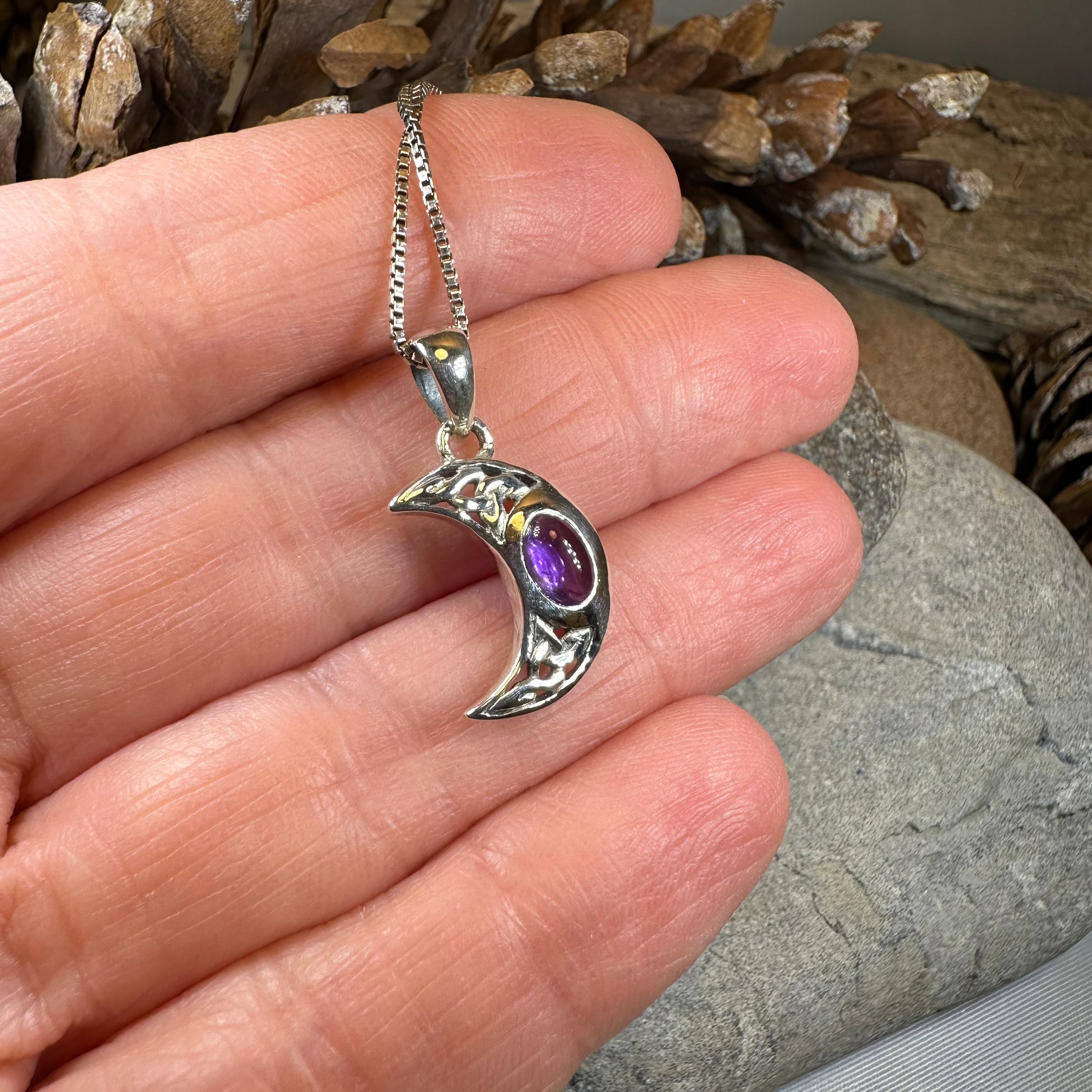 Celtic Crescent Moon Necklace