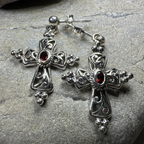 Celtic Cross Gemstone Earrings