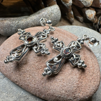 Celtic Cross Gemstone Earrings