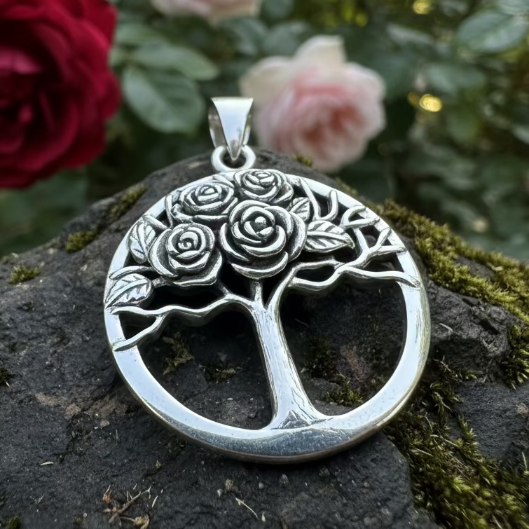 Roses Tree of Life Necklace
