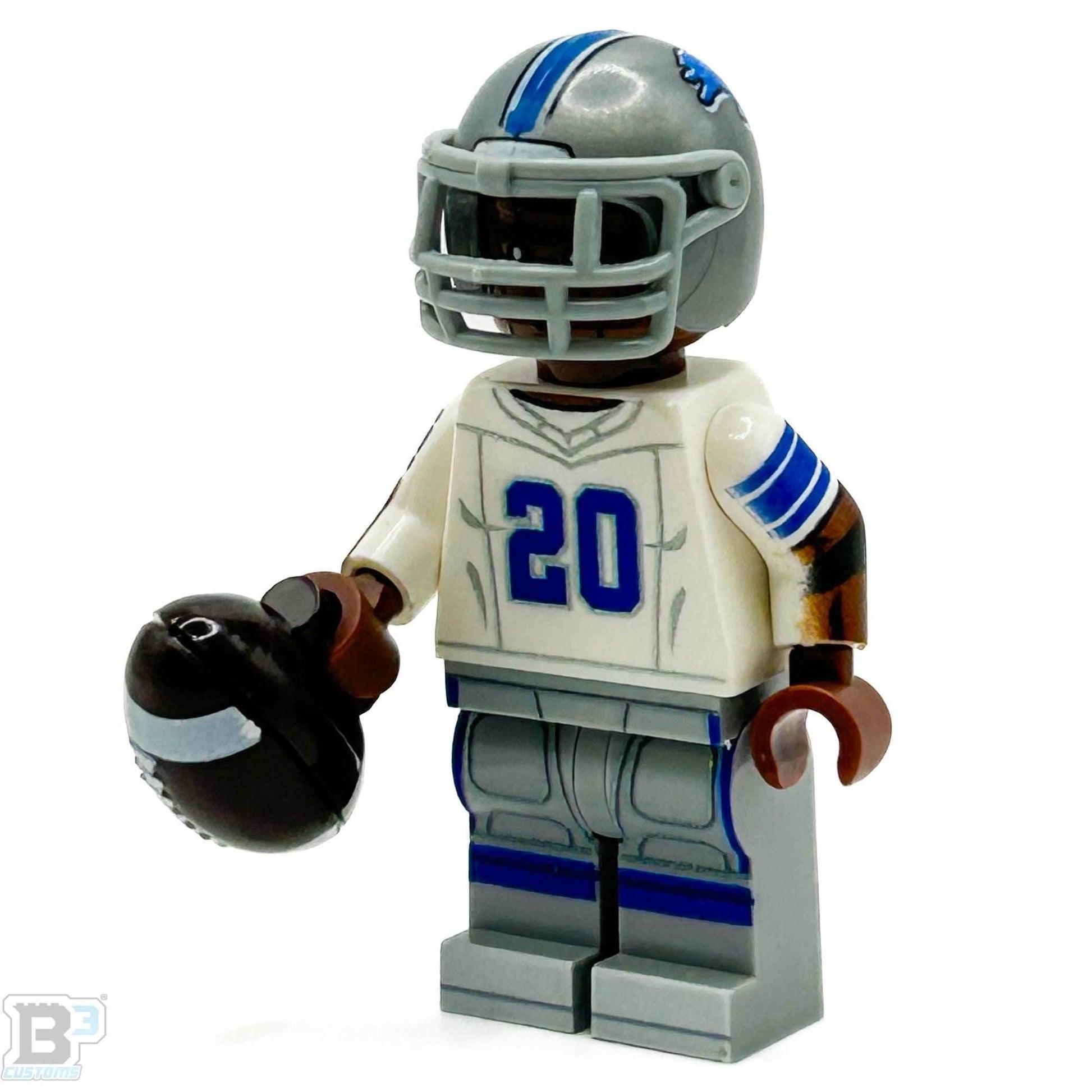 #20 RB Barry Detroit Lions Football Player Minifig - B3 Customs - 