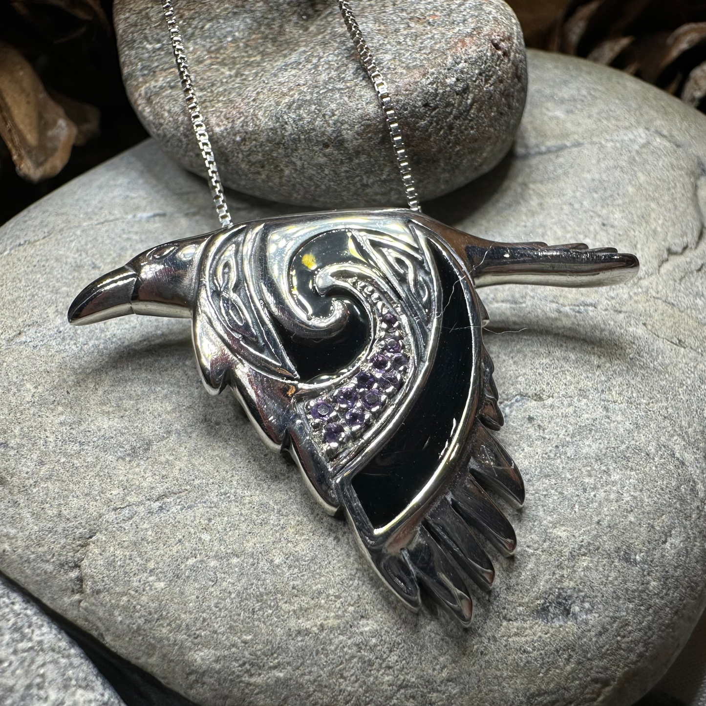 Birget Celtic Raven Necklace