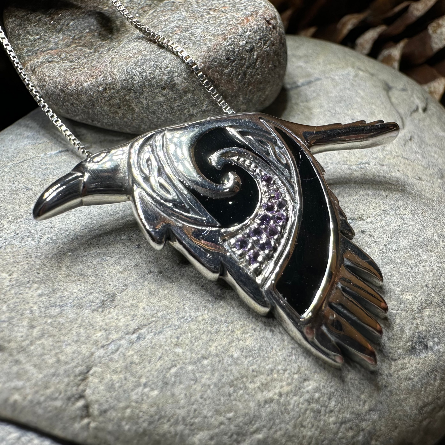 Birget Celtic Raven Necklace