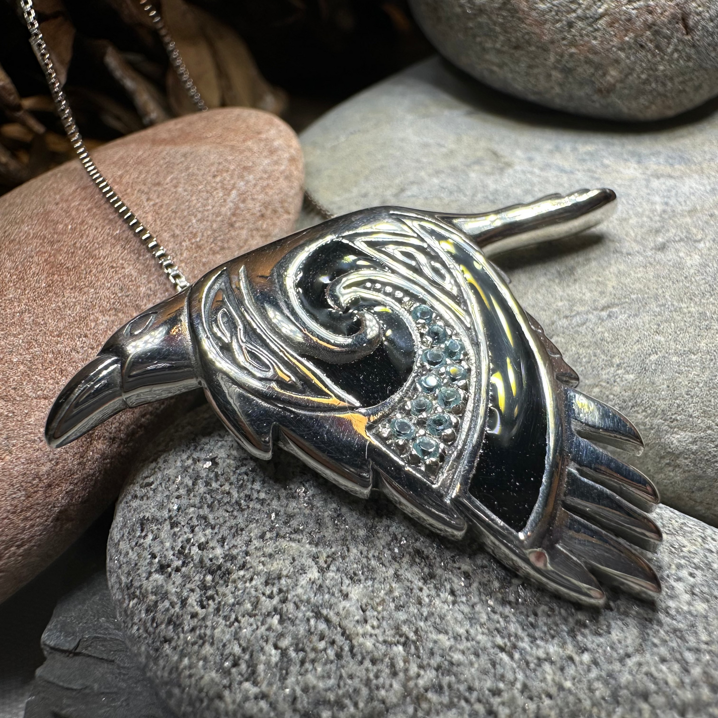 Birget Celtic Raven Necklace