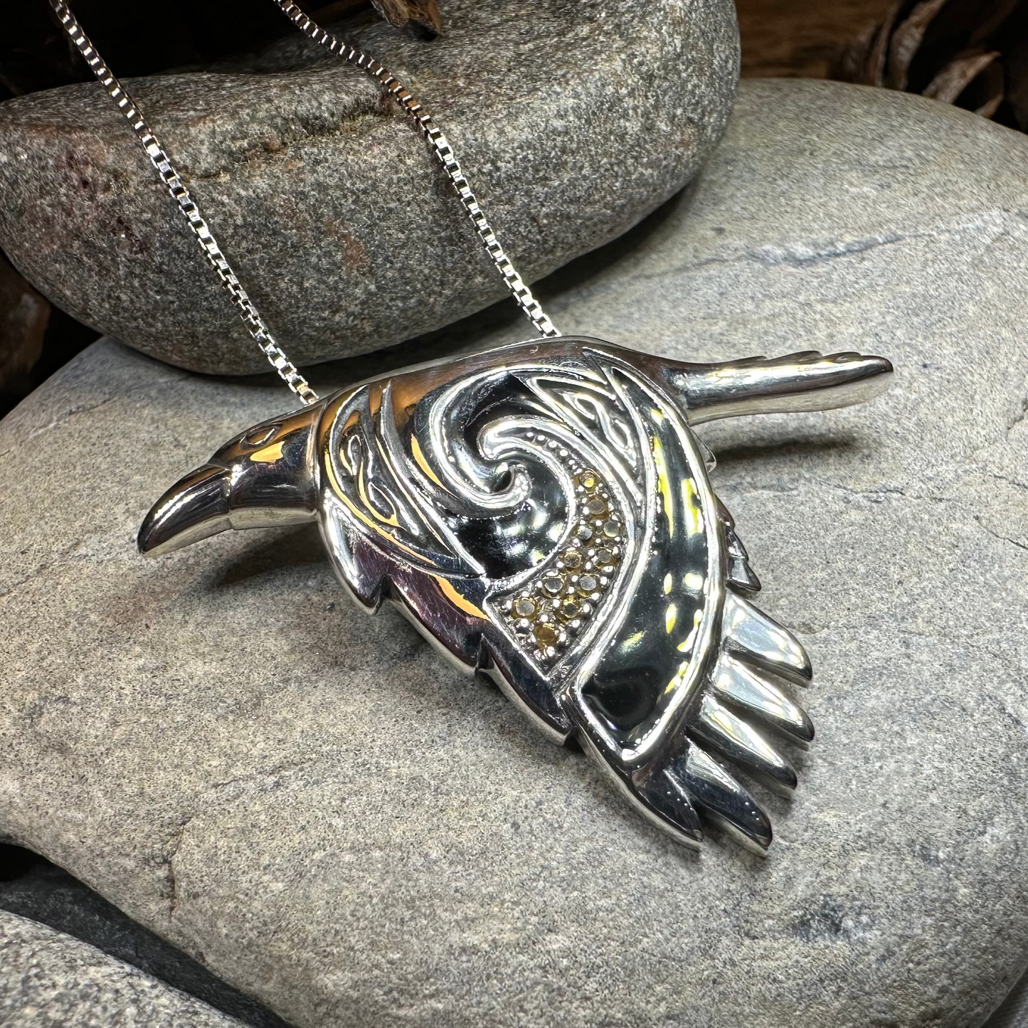 Birget Celtic Raven Necklace