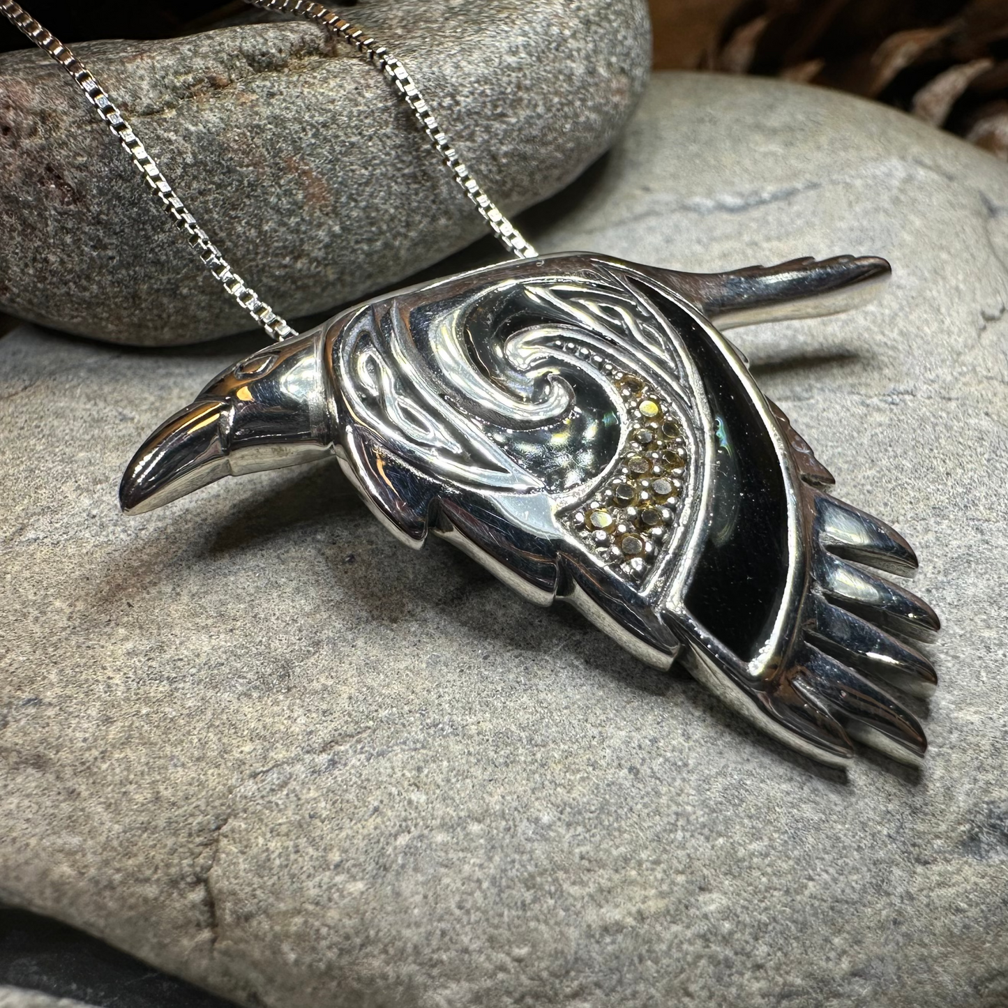 Birget Celtic Raven Necklace