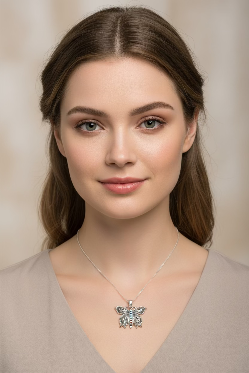 Rainbow Butterfly Necklace