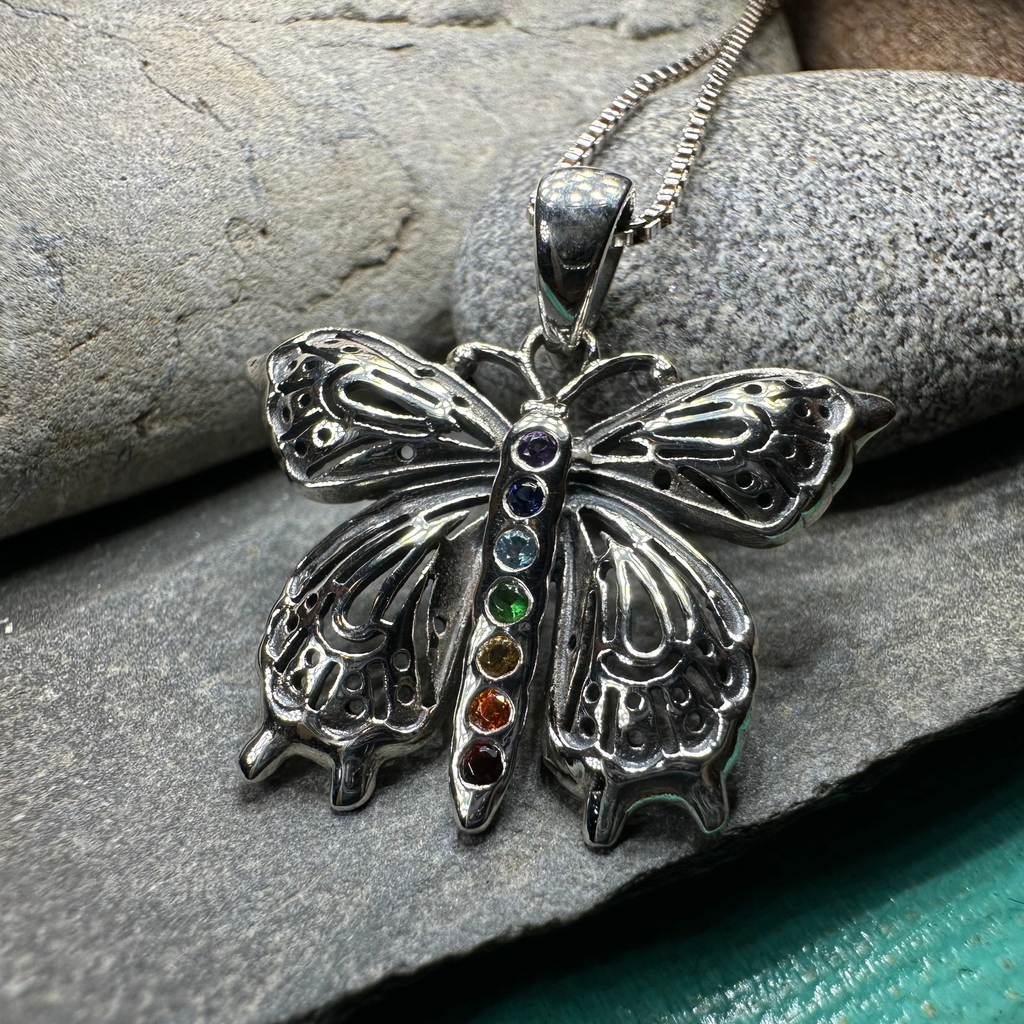 Rainbow Butterfly Necklace