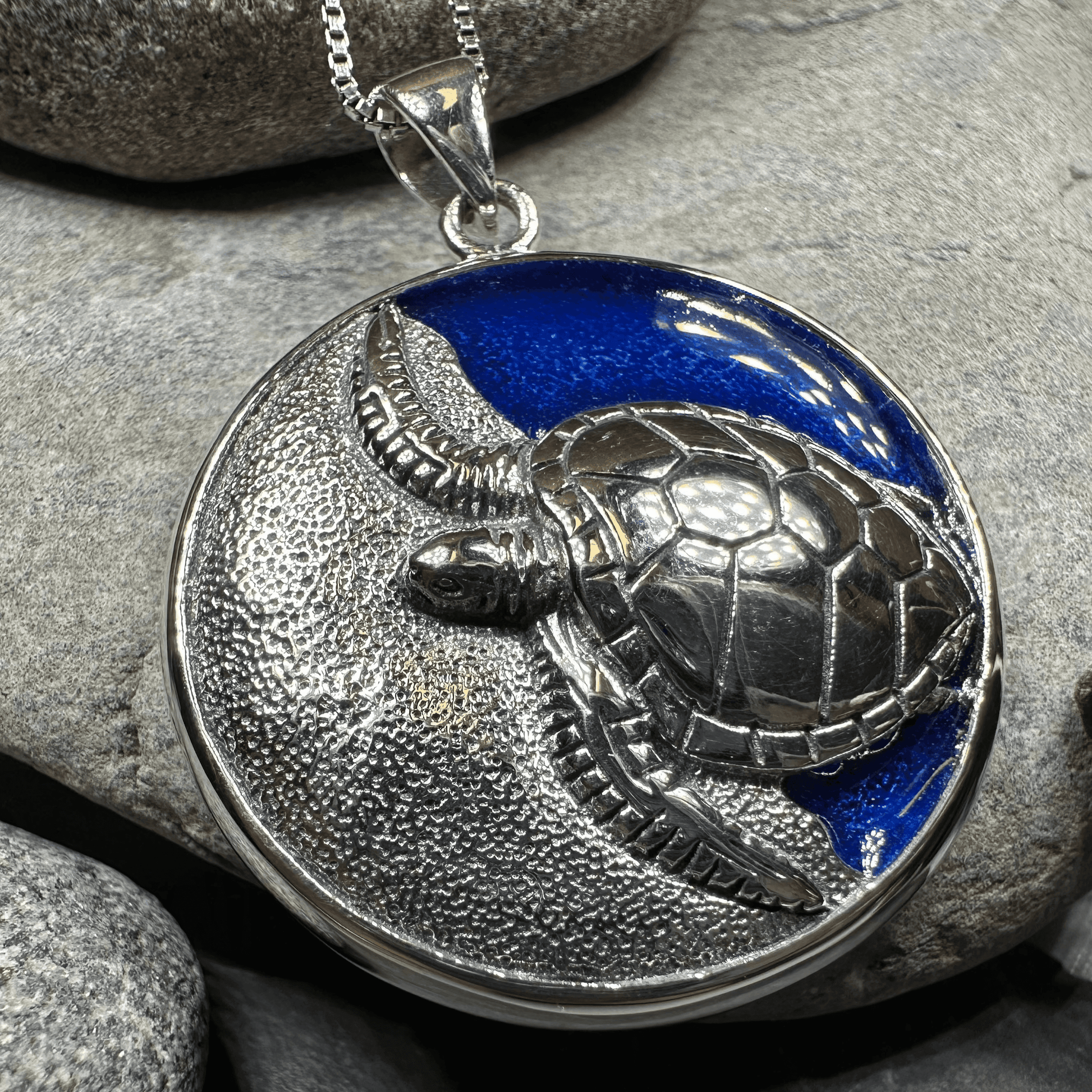 Blue Loggerhead Turtle Necklace - 