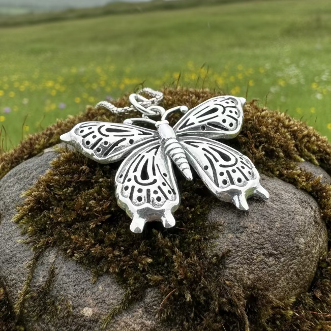 Celtic Butterfly Silver Necklace