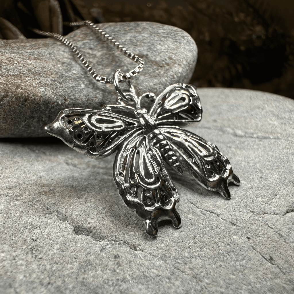 Celtic Butterfly Silver Necklace - 18