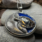 Blue Loggerhead Turtle Necklace