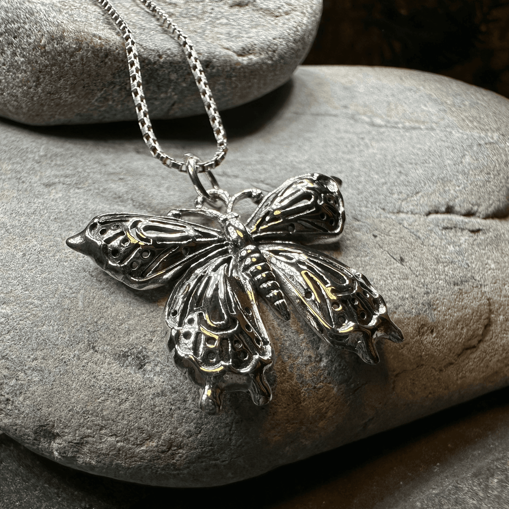 Celtic Butterfly Silver Necklace - 18