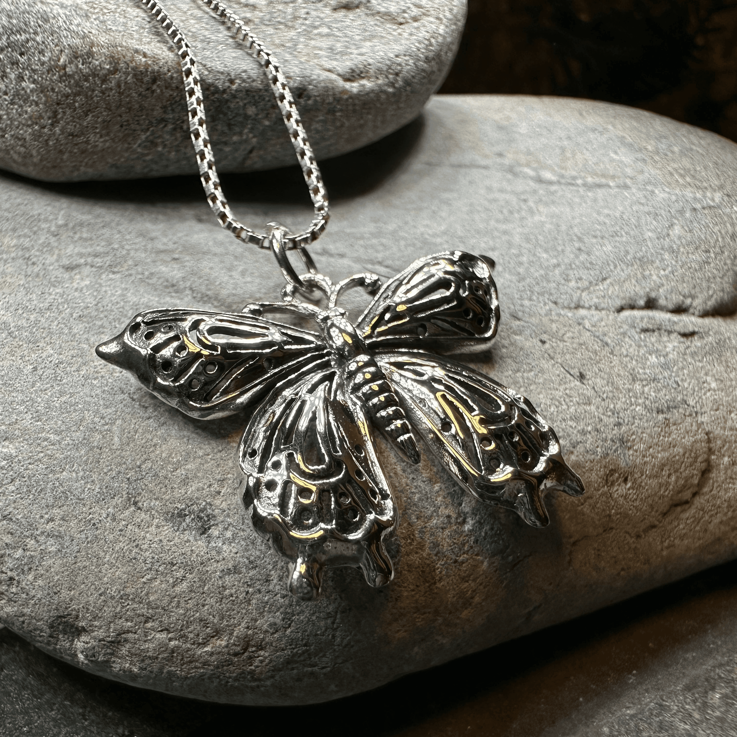 Celtic Butterfly Silver Necklace - 18