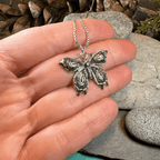 Celtic Butterfly Silver Necklace - 18