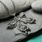 Celtic Butterfly Silver Necklace - 18