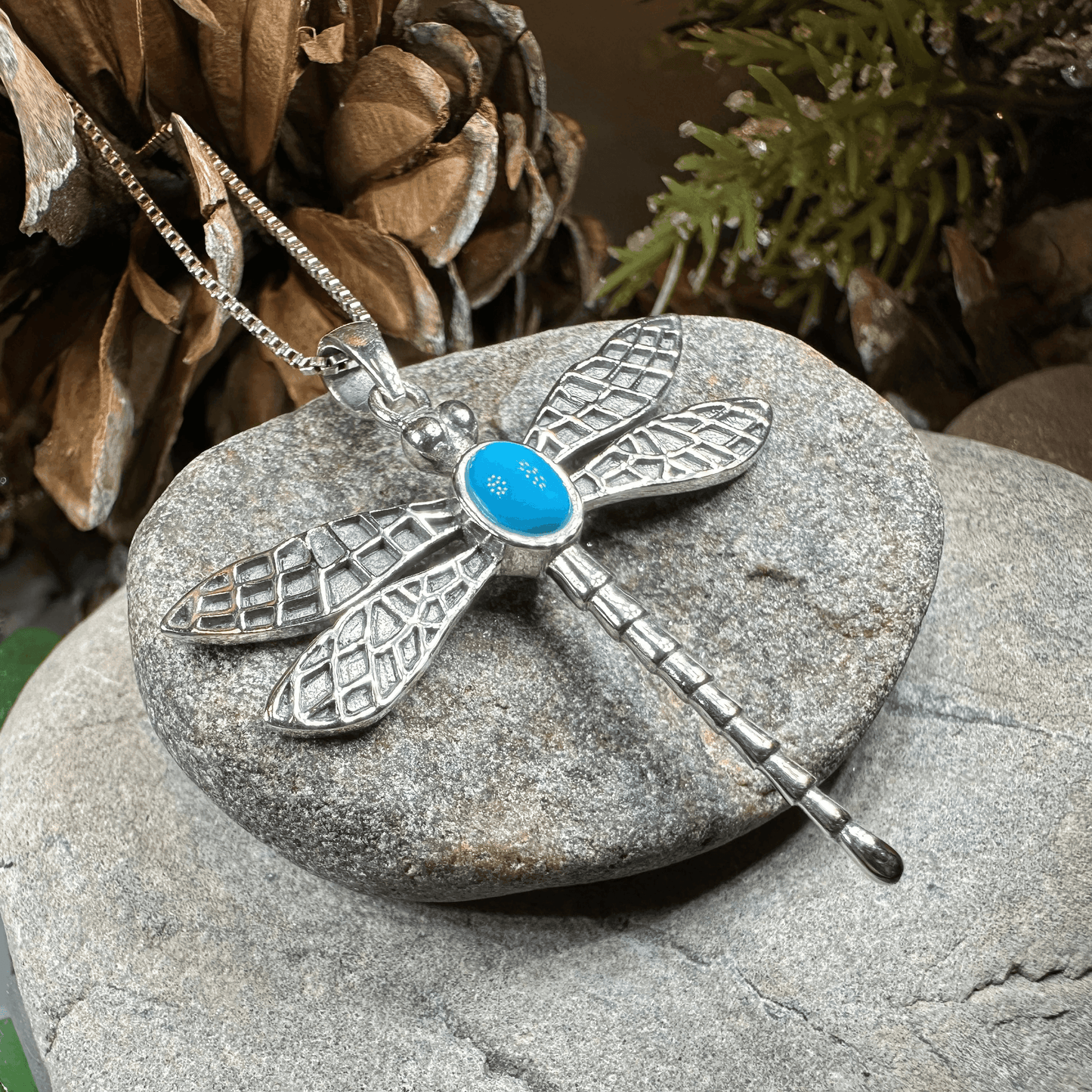 Turquoise Dragonfly Necklace - 18