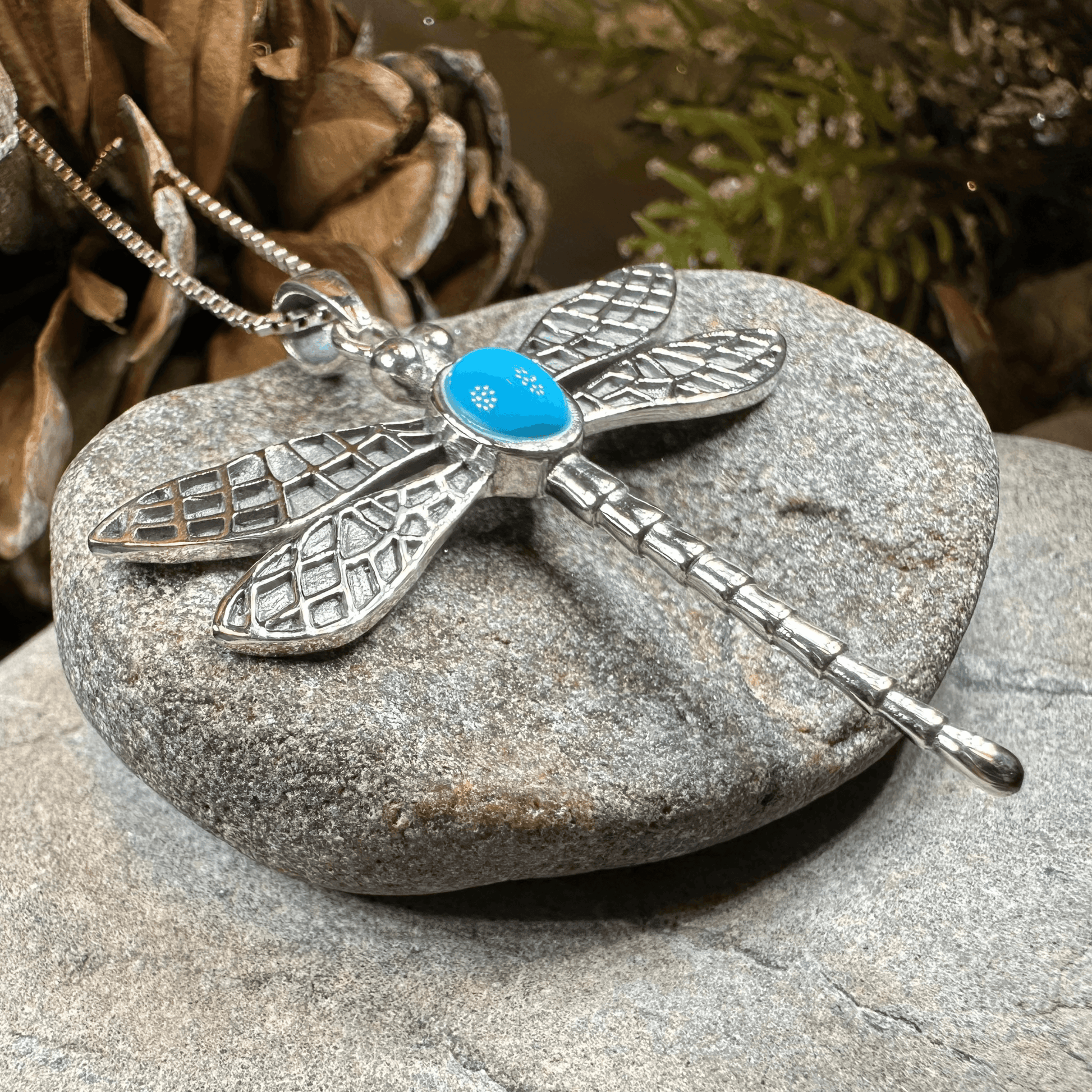 Turquoise Dragonfly Necklace - 18