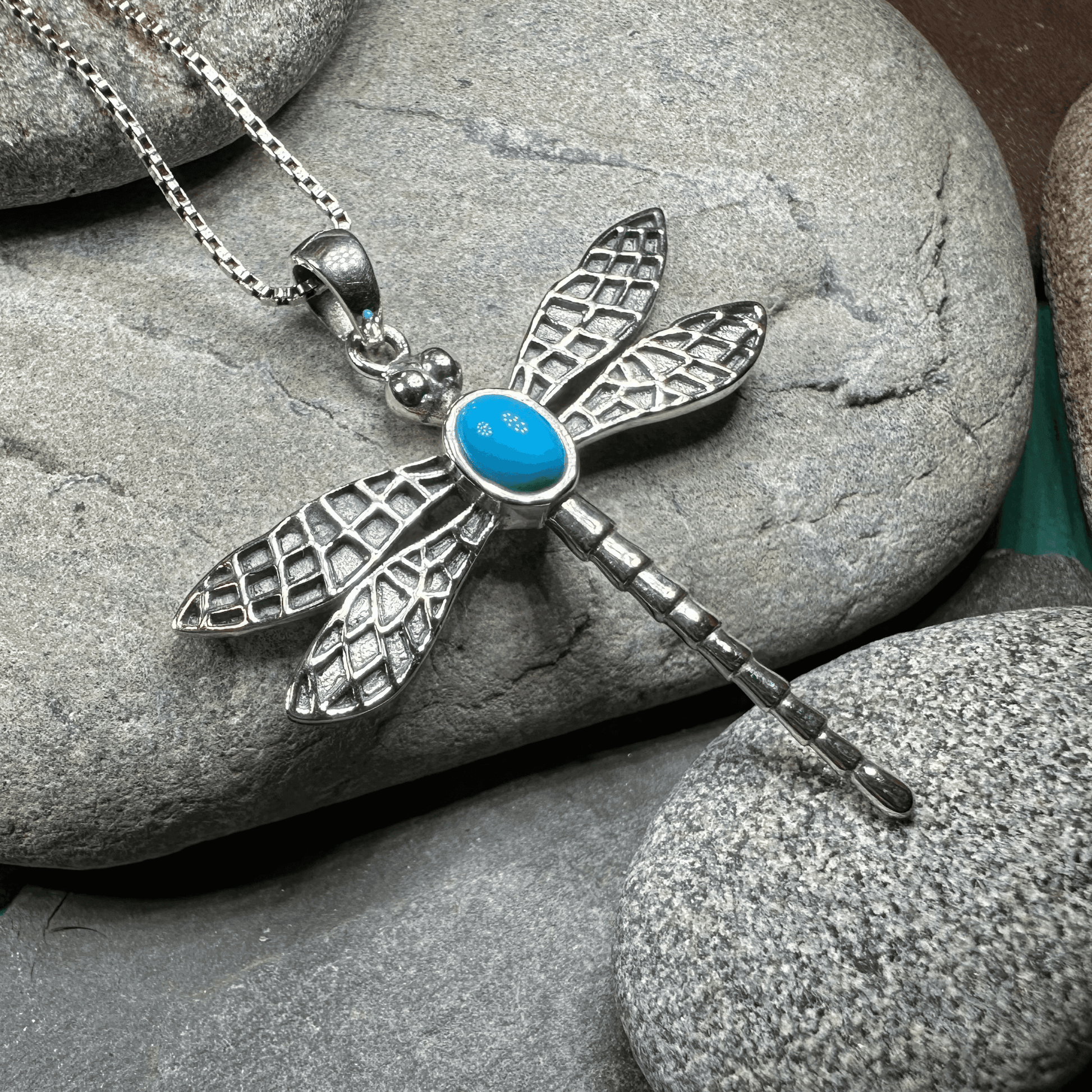 Turquoise Dragonfly Necklace - 18