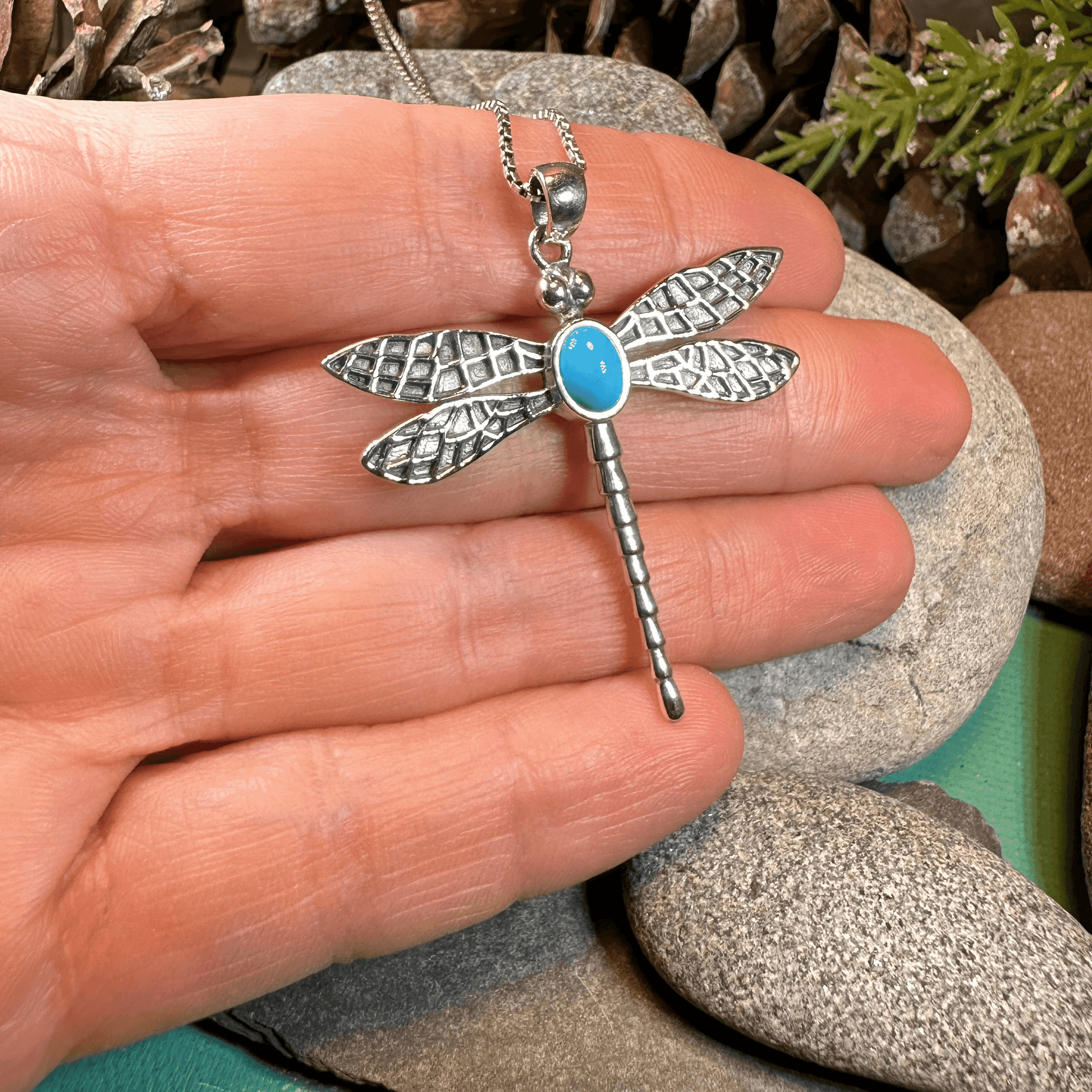 Turquoise Dragonfly Necklace - 18