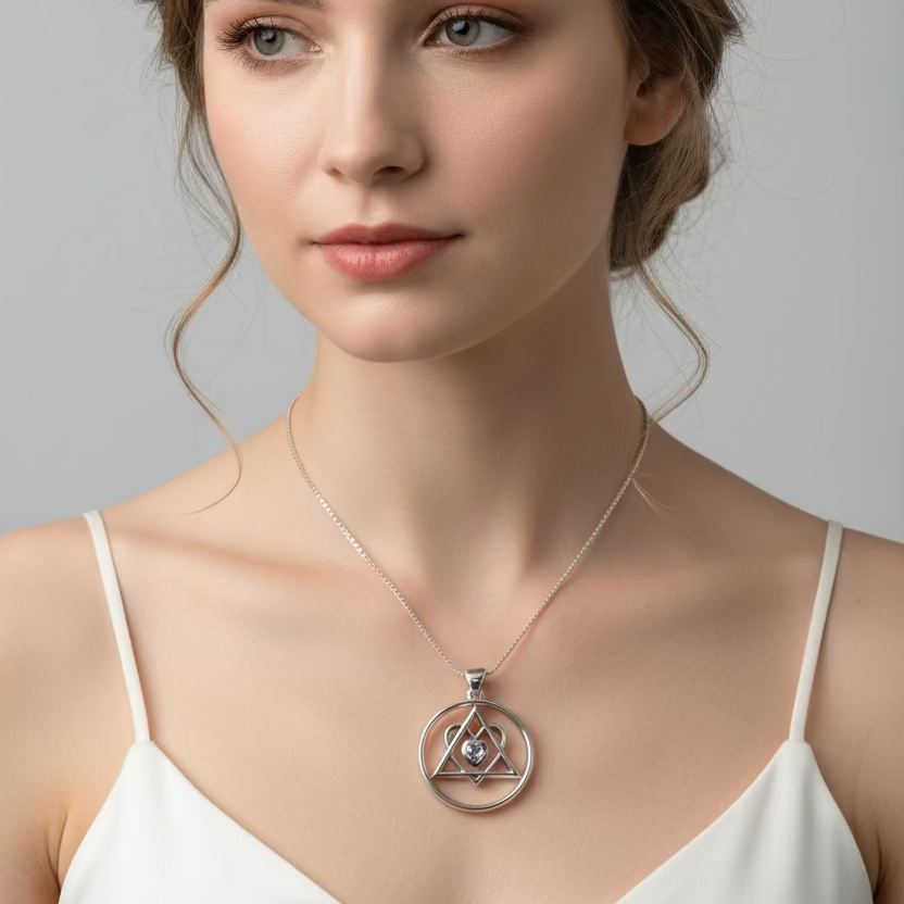 Amethyst Heart AA Sobriety Necklace