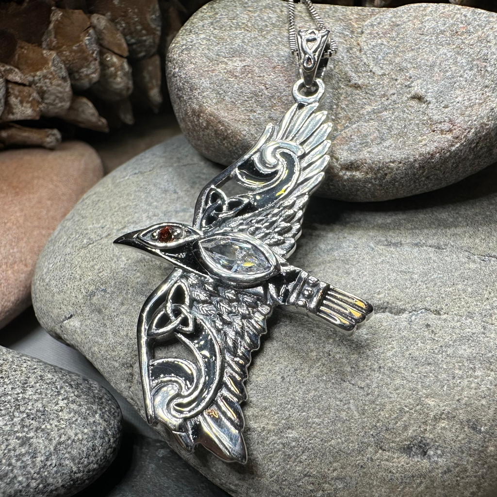 Oryx Celtic Raven Necklace