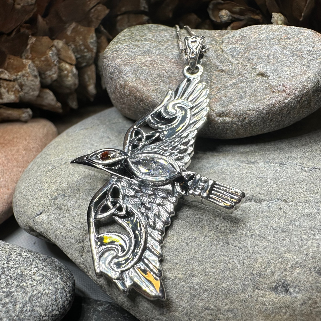 Oryx Celtic Raven Necklace