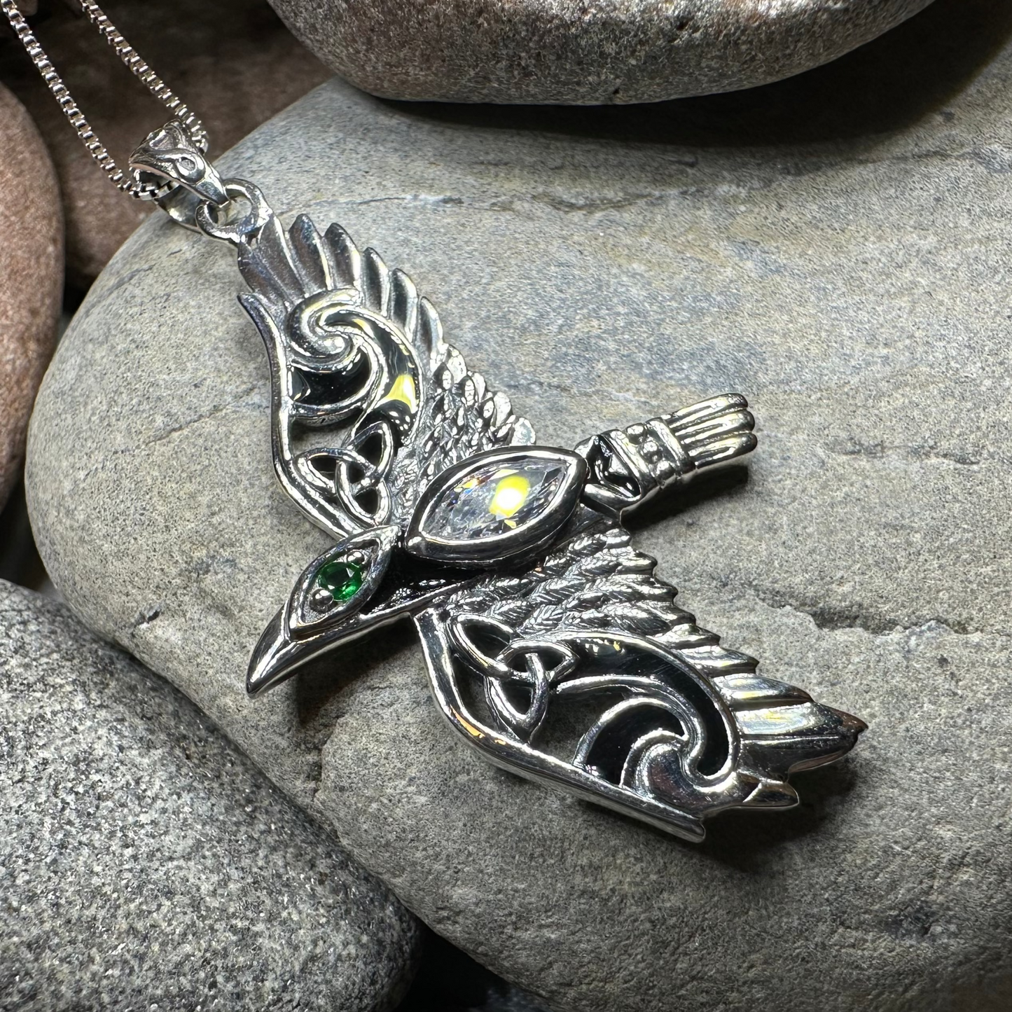 Oryx Celtic Raven Necklace