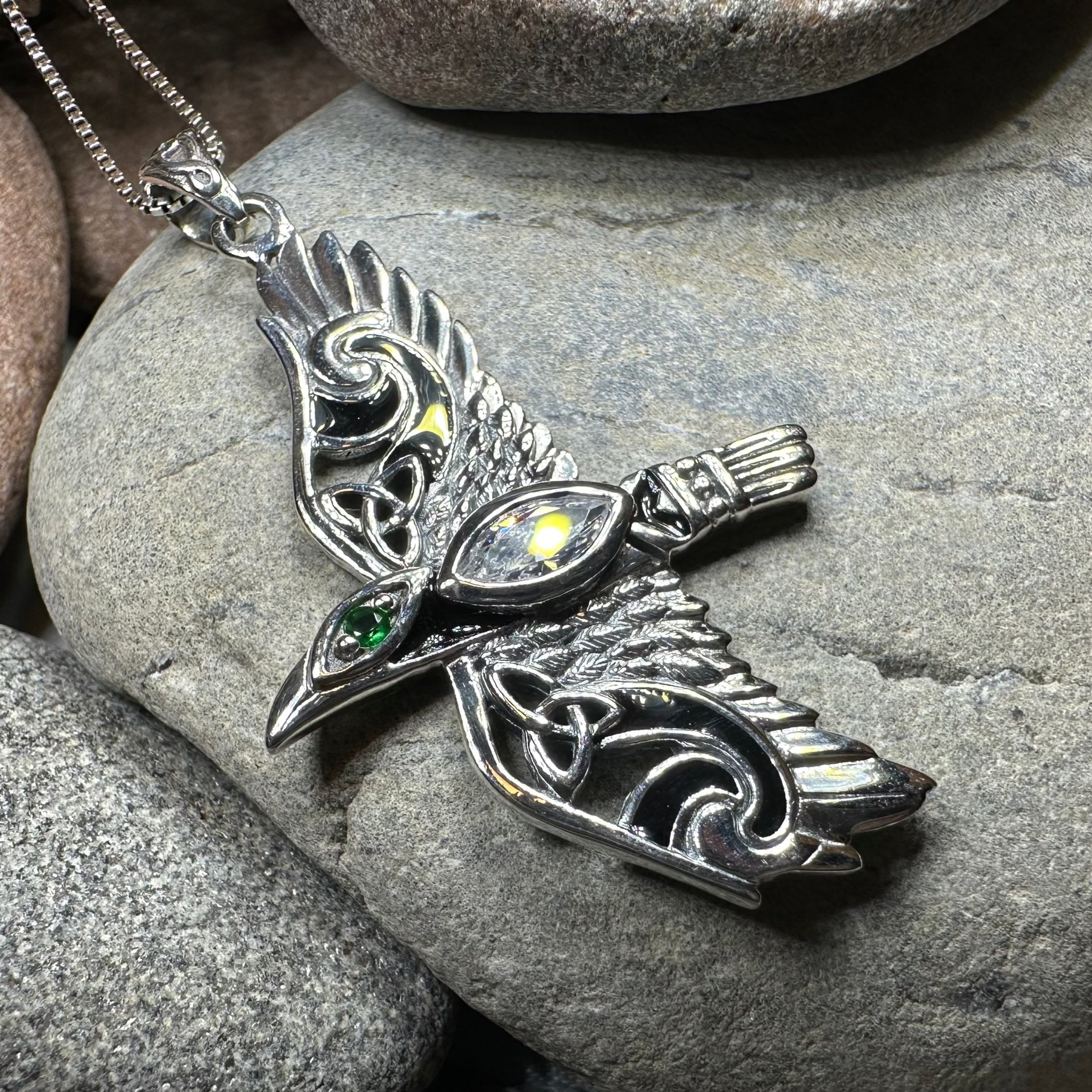 Oryx Celtic Raven Necklace