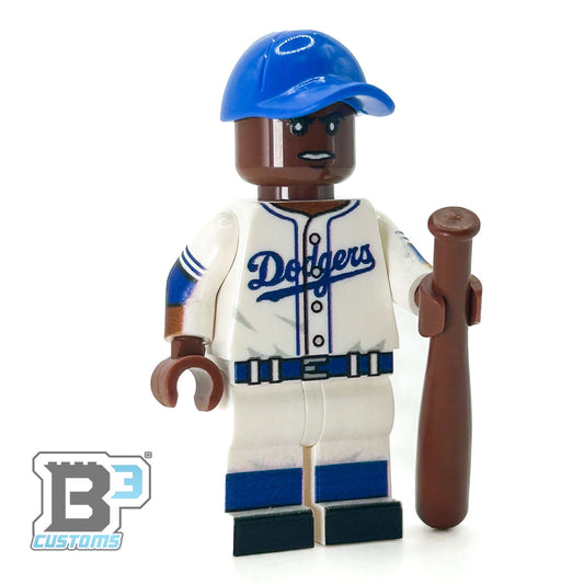 #42 Robinson Brookyln Baseball Player Minifig made using LEGO parts - B3 Customs