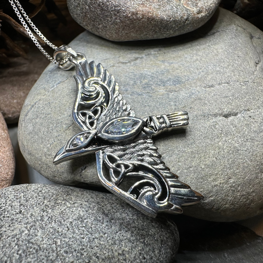 Oryx Celtic Raven Necklace
