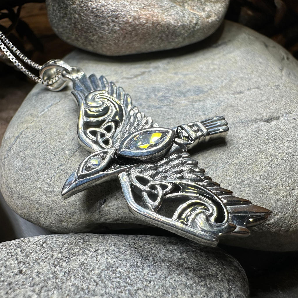 Oryx Celtic Raven Necklace