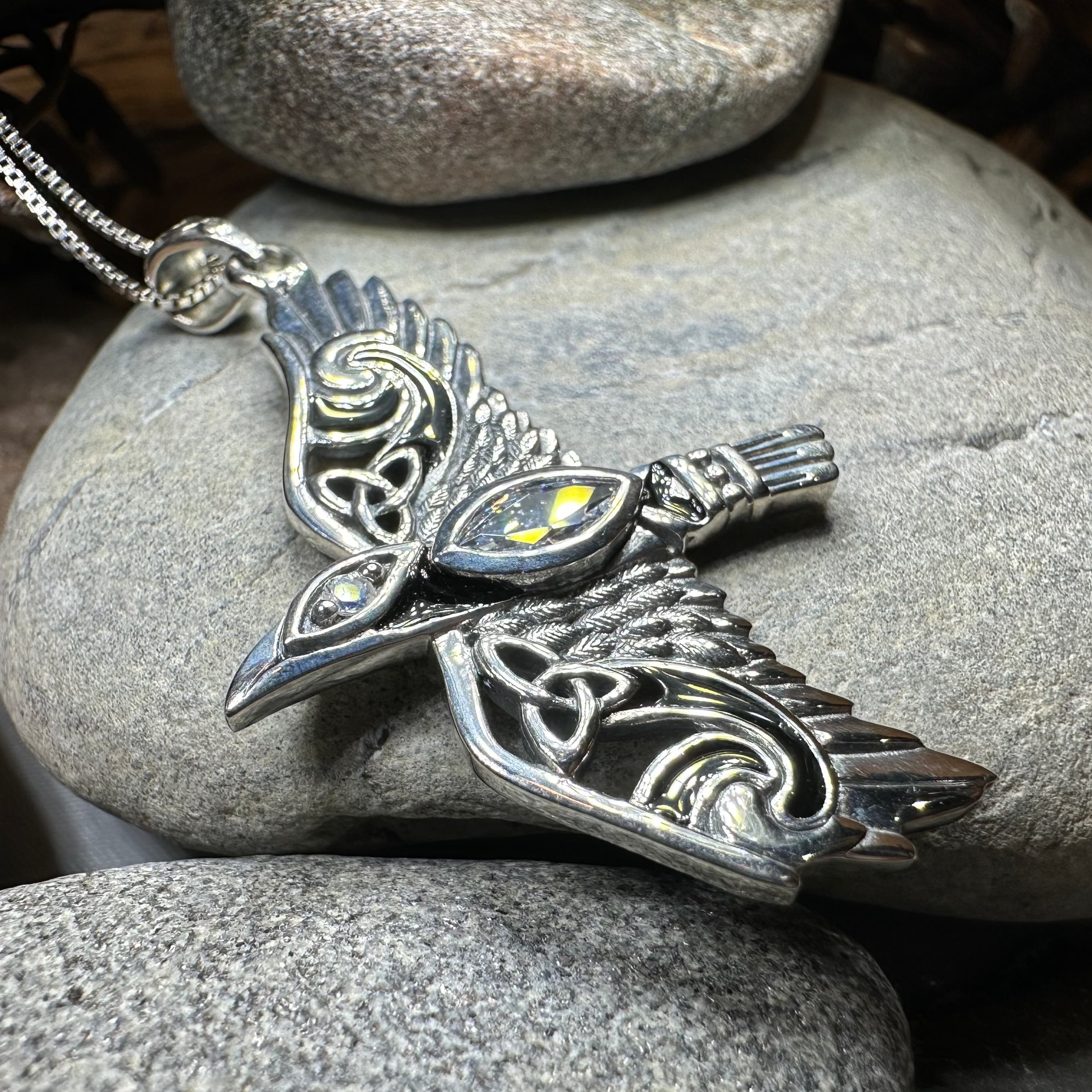 Oryx Celtic Raven Necklace