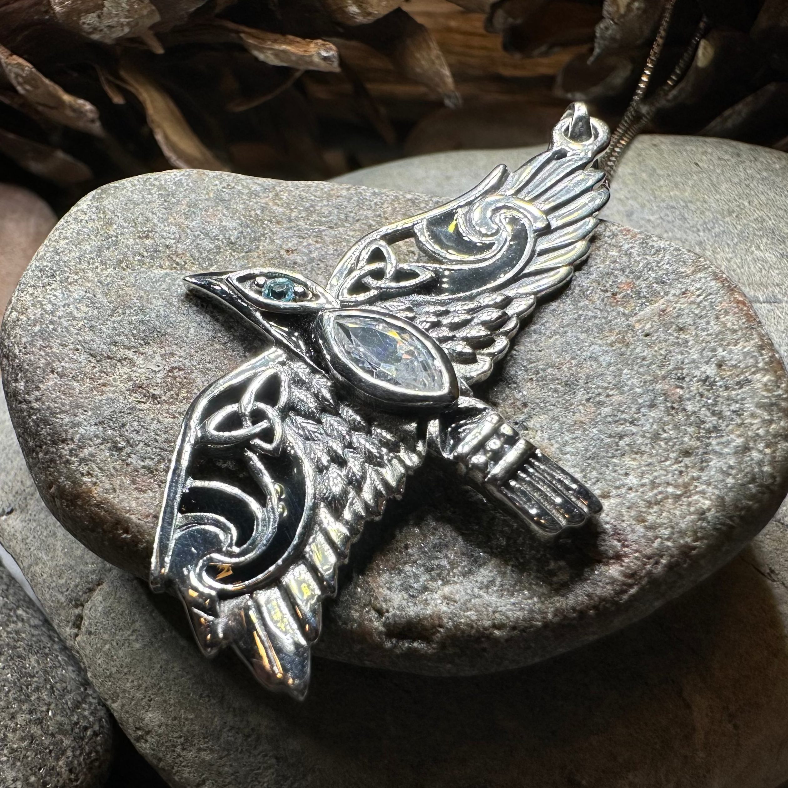 Oryx Celtic Raven Necklace