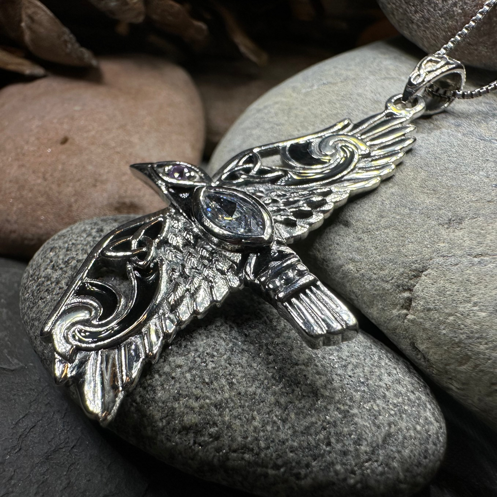 Oryx Celtic Raven Necklace