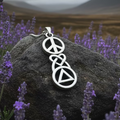 Peace, Love, & Sobriety AA Necklace