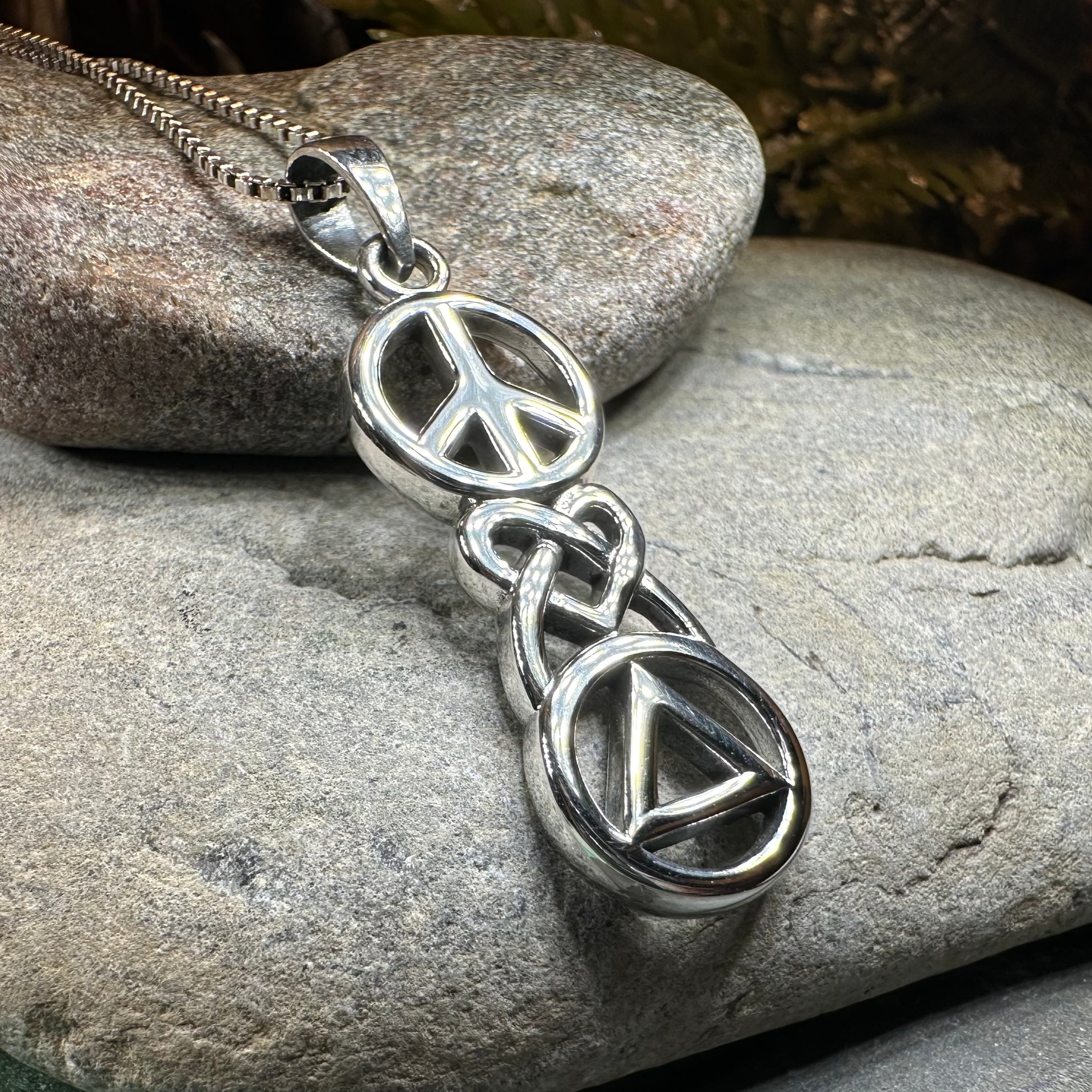 Peace, Love, & Sobriety AA Necklace