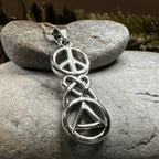 Peace, Love, & Sobriety AA Necklace - 18
