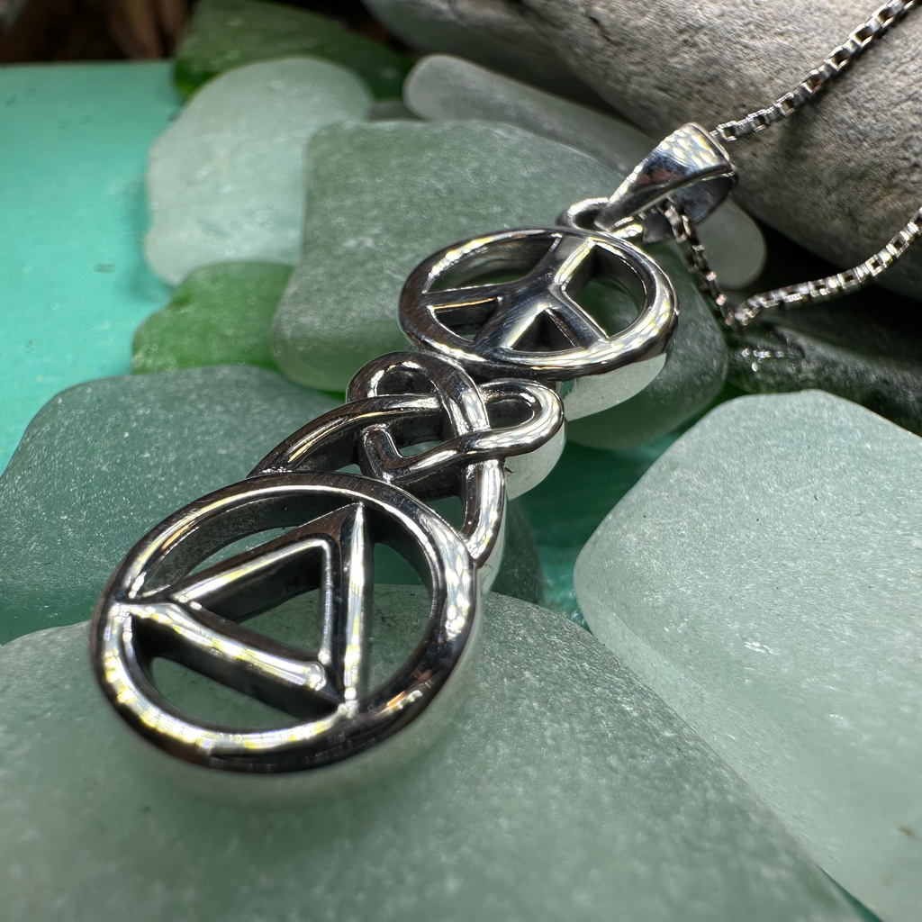 Peace, Love, & Sobriety AA Necklace